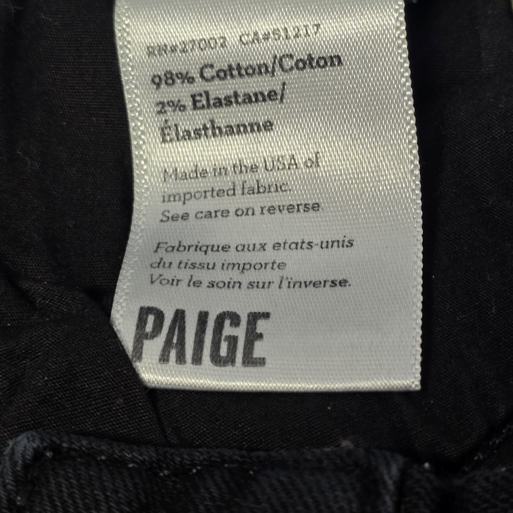 Paige Jeans Womens Size 28 Skyline Skinny Black Distressed Denim Jeans‎ Pants - Picture 9 of 14